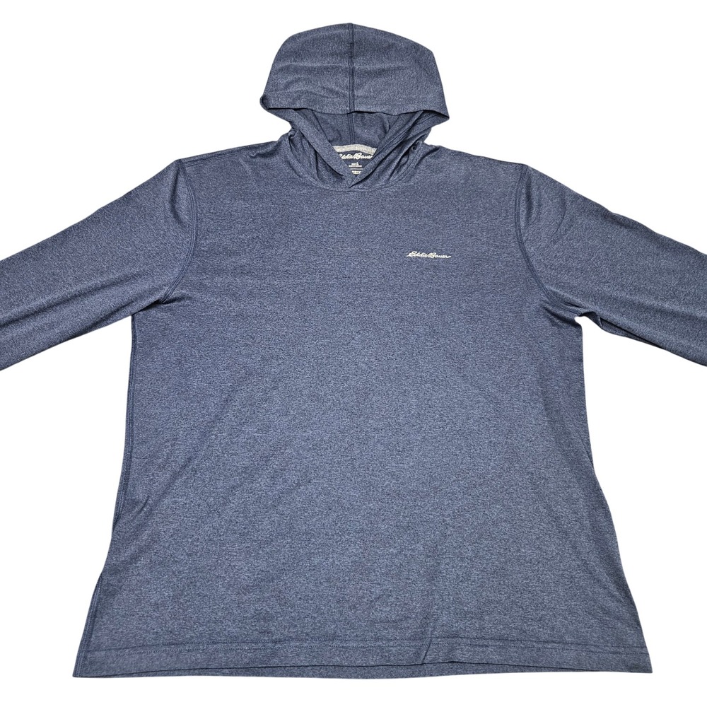 Eddie Bauer Hoodie Large Blue‎ Heather Pullover Performance Outdoor Activewear